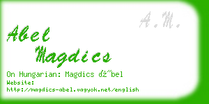 abel magdics business card